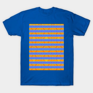 Orange and Blue Striped Pattern T-Shirt